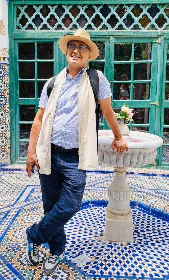 Jamal in beautiful traditional Moroccan courtyard setting